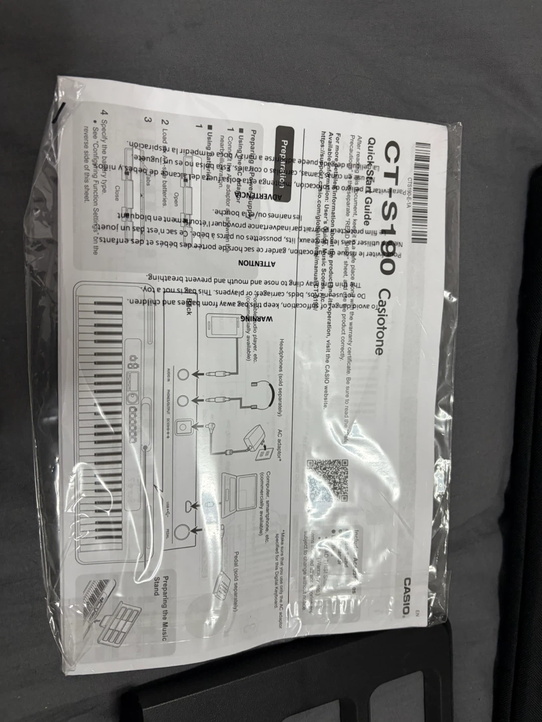 Casio CT-S190 Casiotone Keyboard with Stand and Case - photo 3
