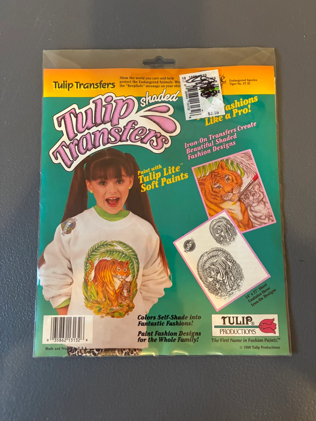 Tulip Productions Iron-On Transfers Tiger Design