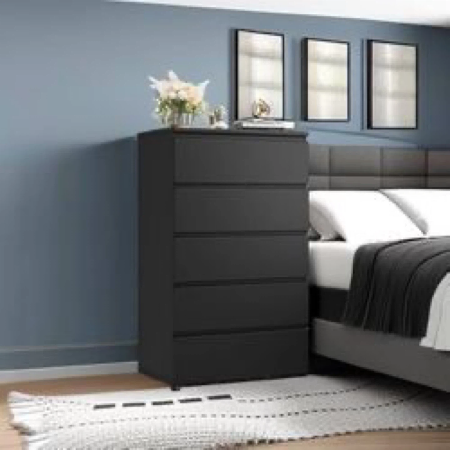 Black 5-Drawer Dresser Chest - photo 5