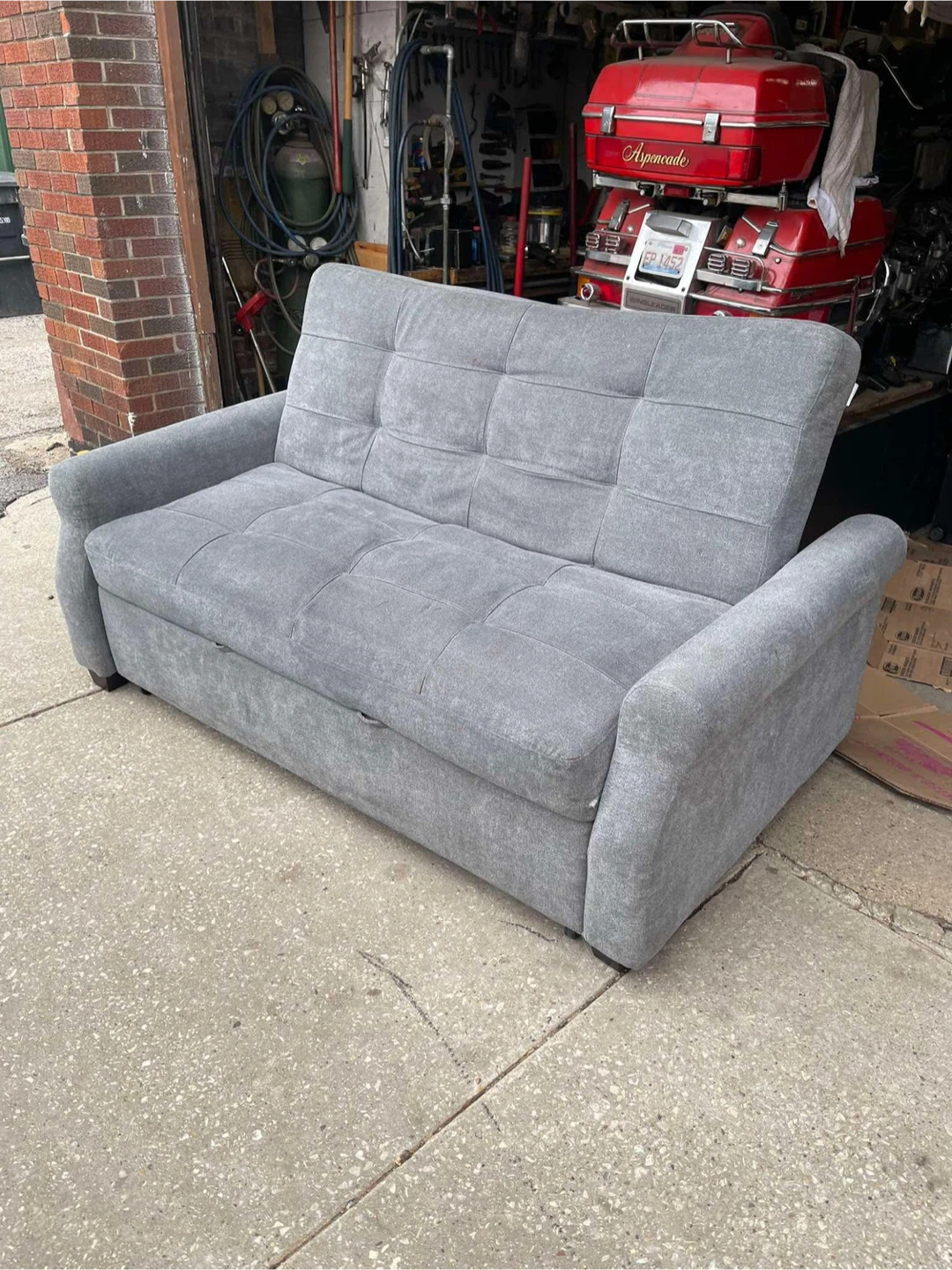 Gray Pull-Out Sofa Bed - photo 2