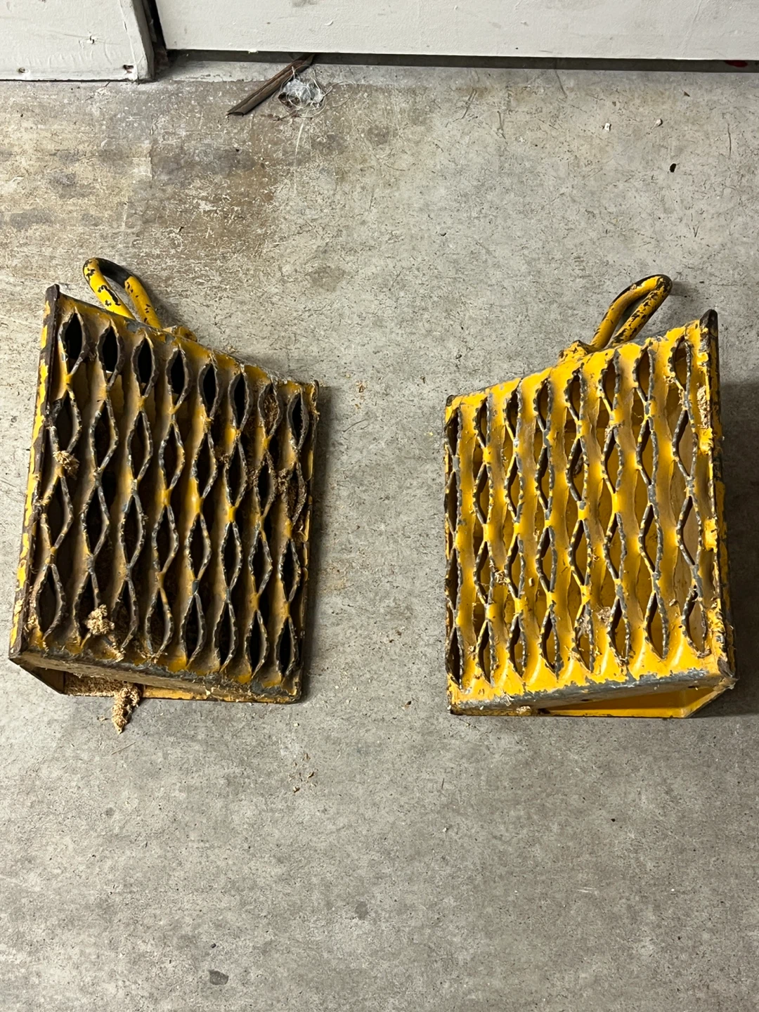 Pair of Yellow Metal Wheel Chocks