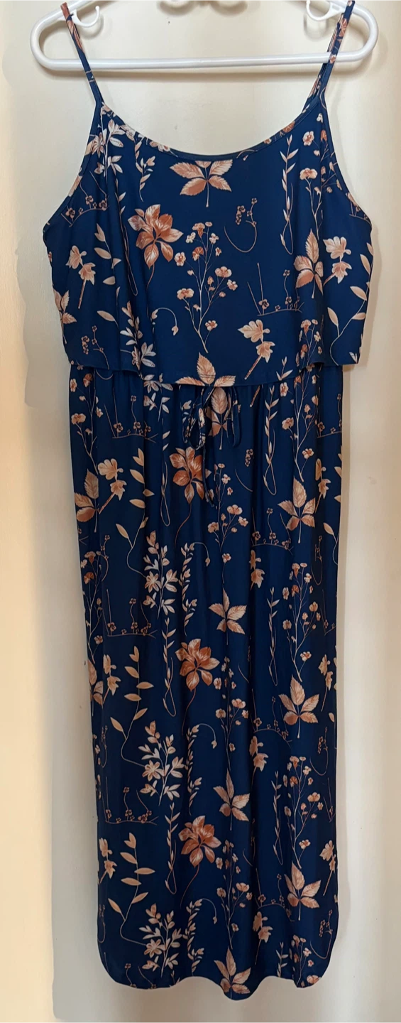 Blue Floral Maxi Dress with Slits - photo 3