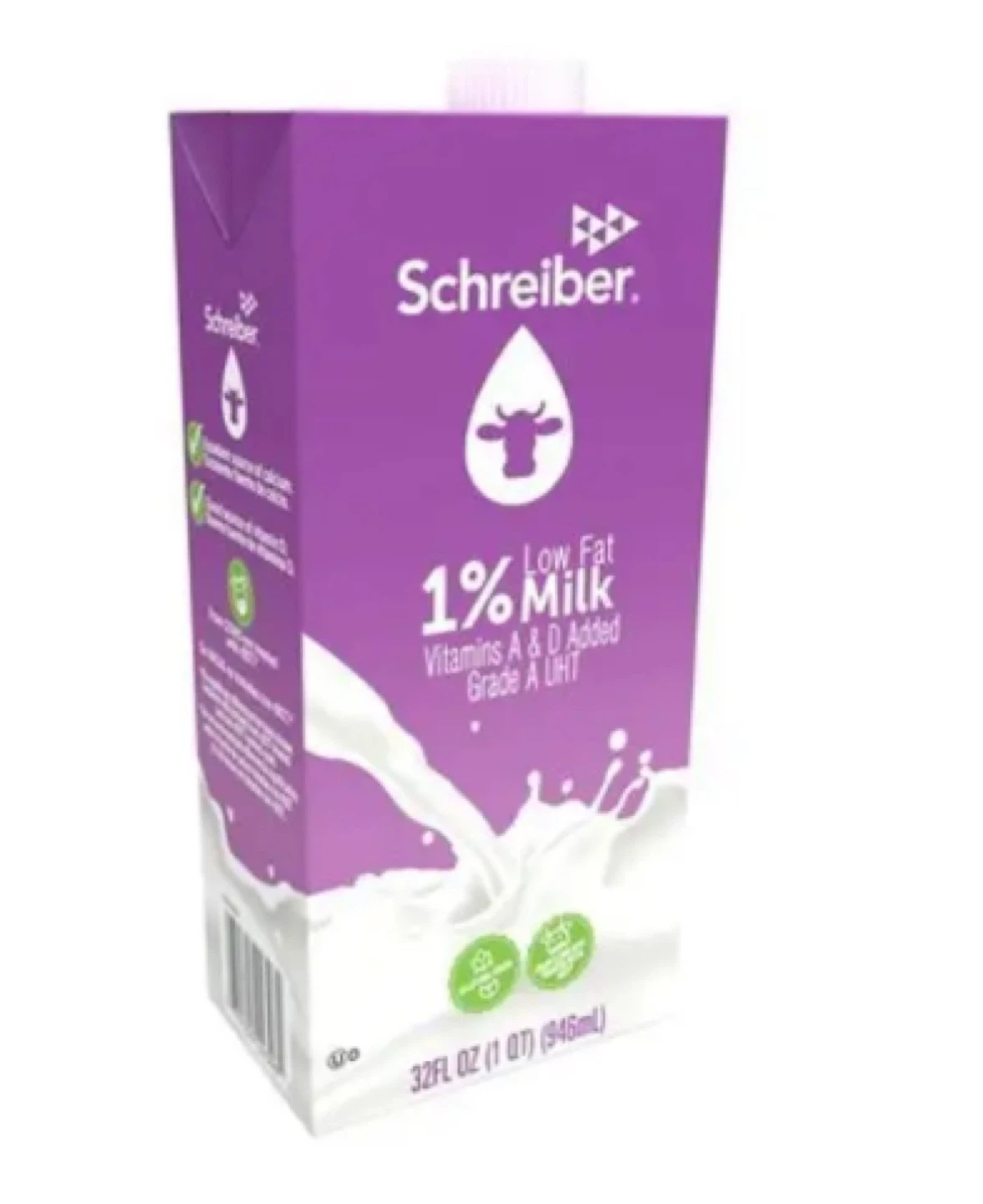 Schreiber 1% Low Fat Milk, 32 Fl Oz