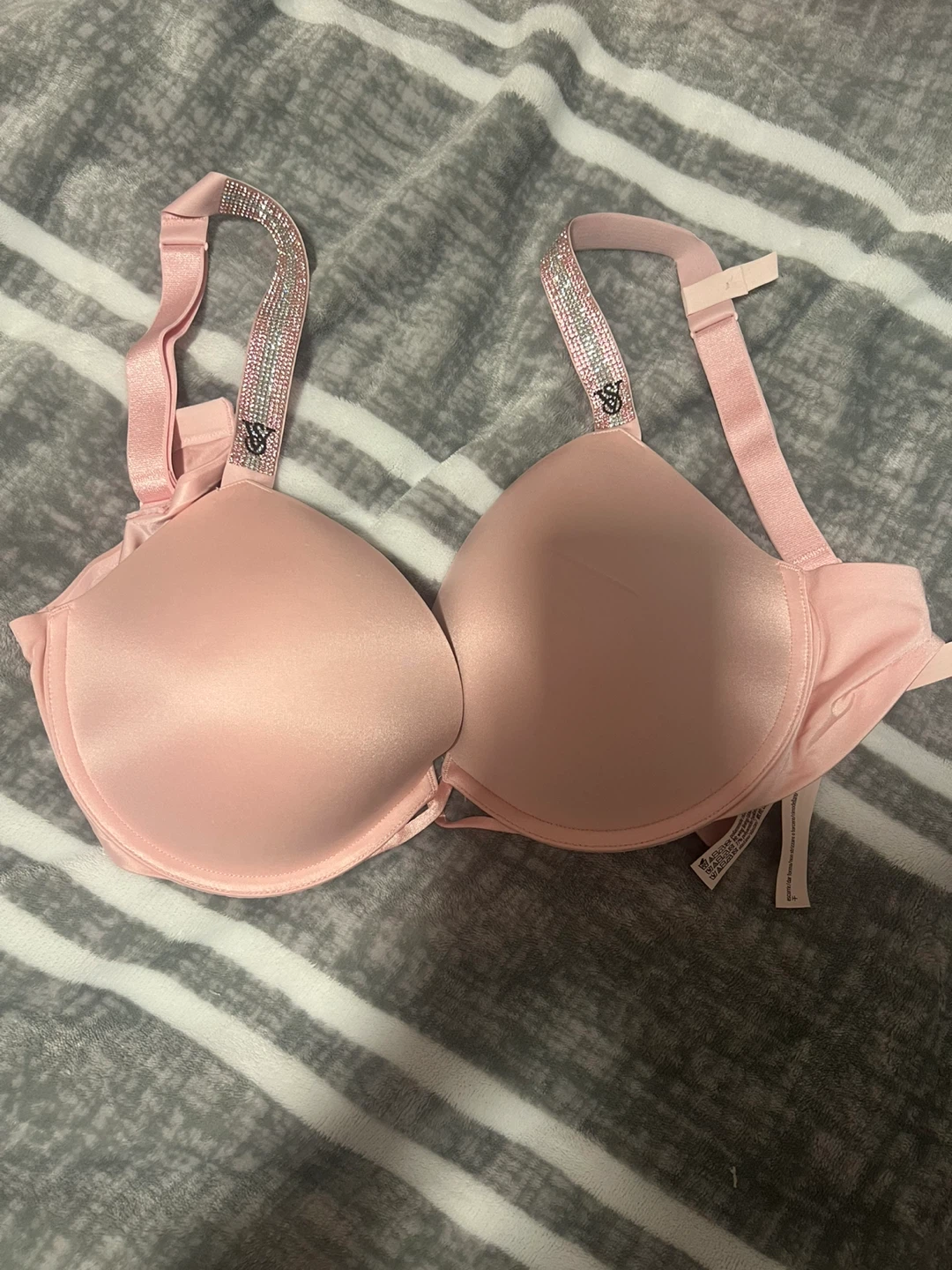 Victoria's Secret Pink Push-Up Bra with Rhinestone Straps