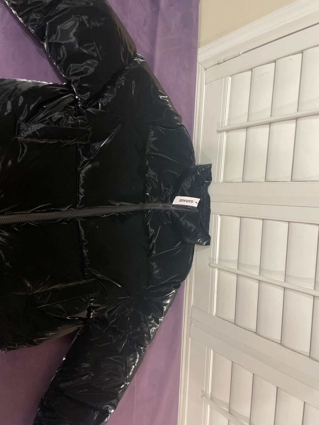 GARAGE Black Shiny Puffer Jacket