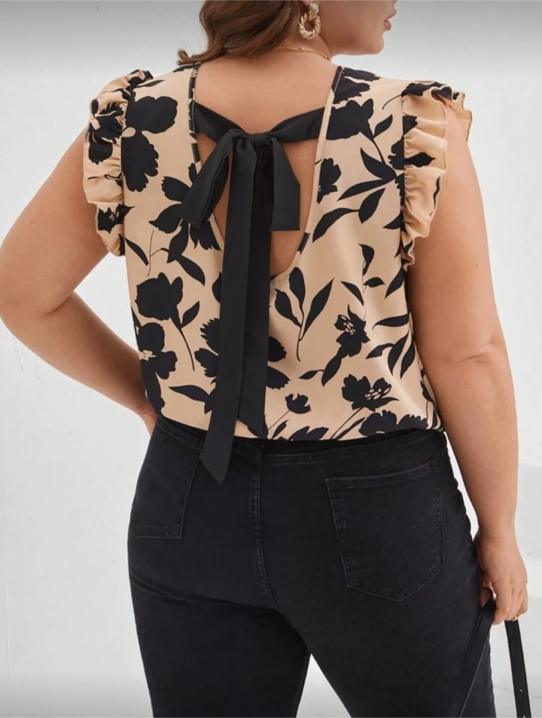 Women's Floral Print Top with Bow Back - photo 2