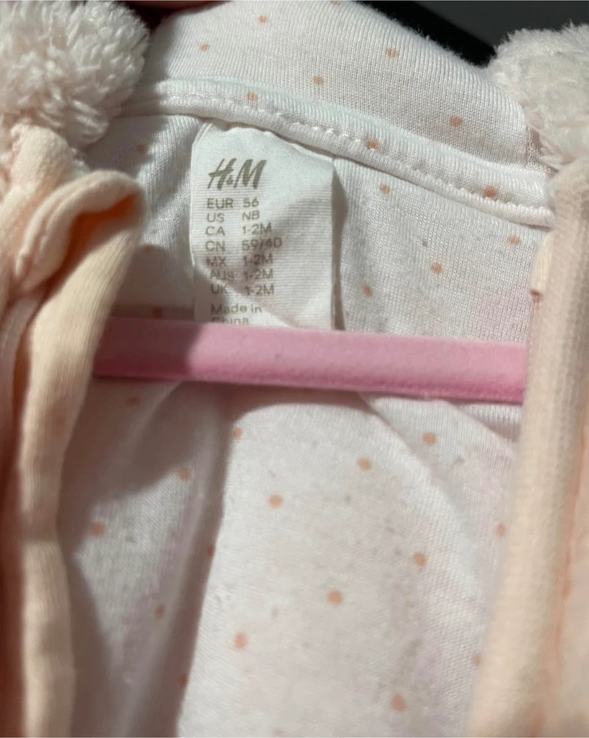 H&M Baby Bunting Suit - NB (0-3M) Pink - photo 2
