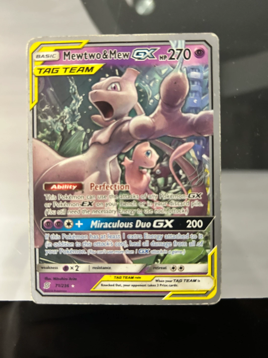 Pokemon Mewtwo & Mew GX TAG TEAM Trading Card - photo 2