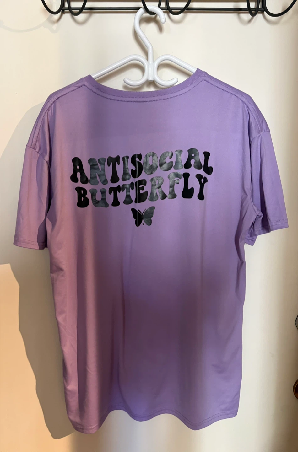 Purple Antisocial Butterfly Oversized T-Shirt - photo 4