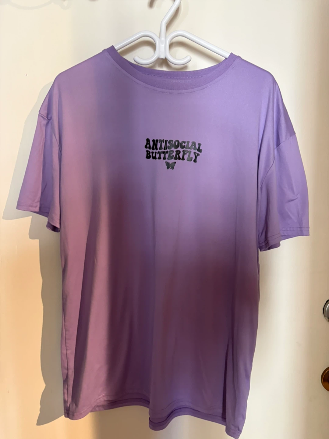 Purple Antisocial Butterfly Oversized T-Shirt - photo 3