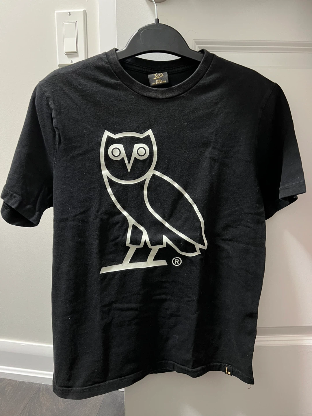 OVO Owl T-Shirt Black Small Made in Canada