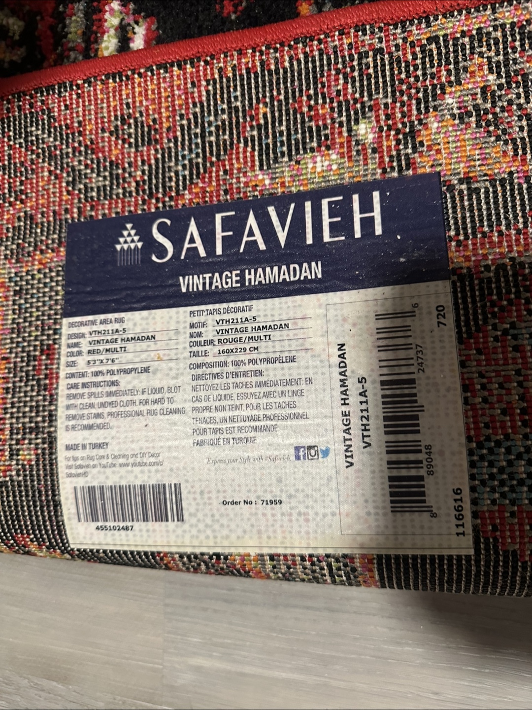 Persian Carpet Safavieh Vintage Hamadan Decorative Area Rug - photo 3