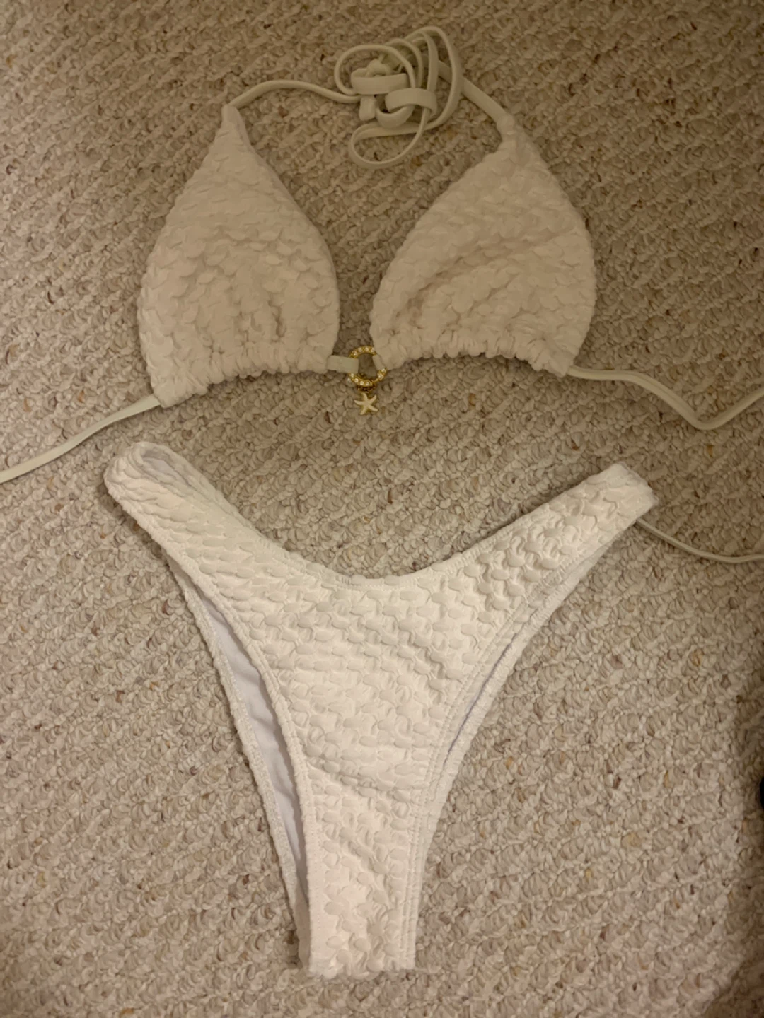 ⭐️ NEED GONE FAST (NEVER USED) White 2 piece with cute charm