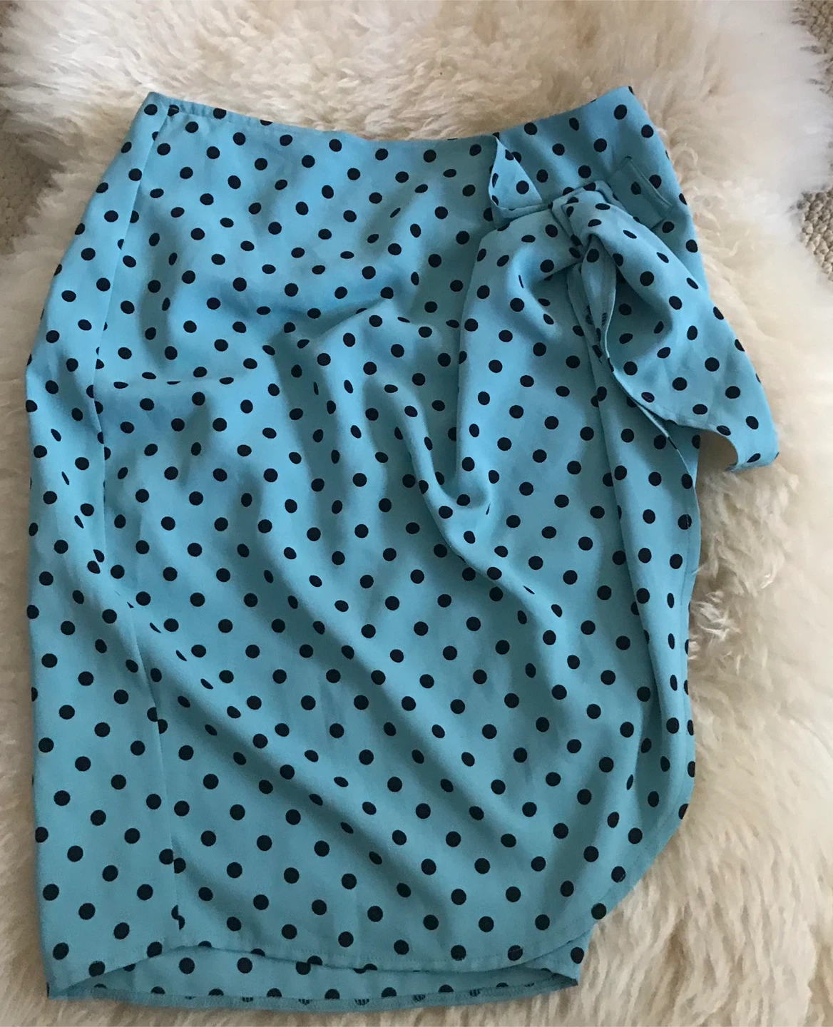 Blue polka dot skirt with it’s matching top