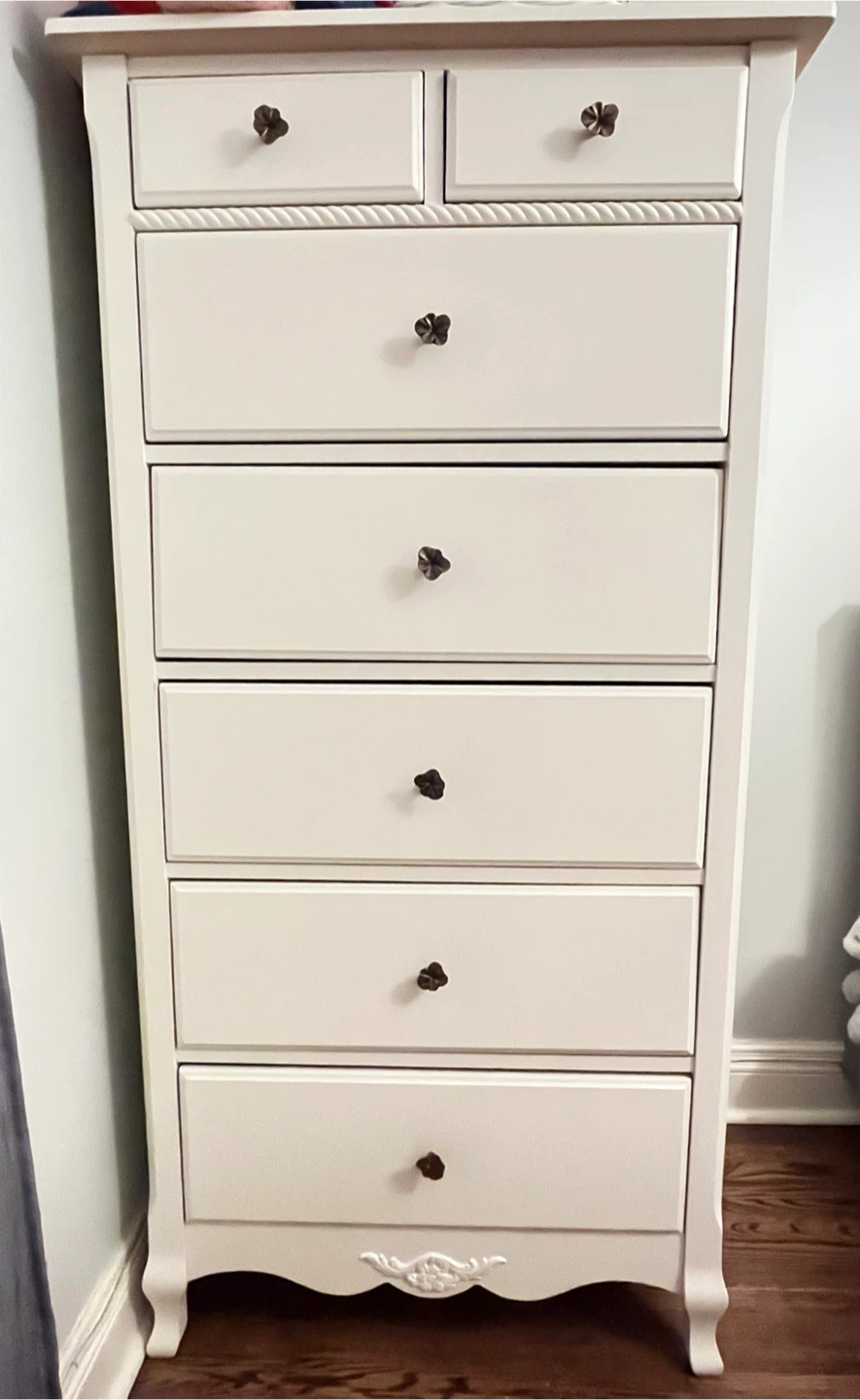 Natart Juvenile White Tall Dresser with 7 Drawers