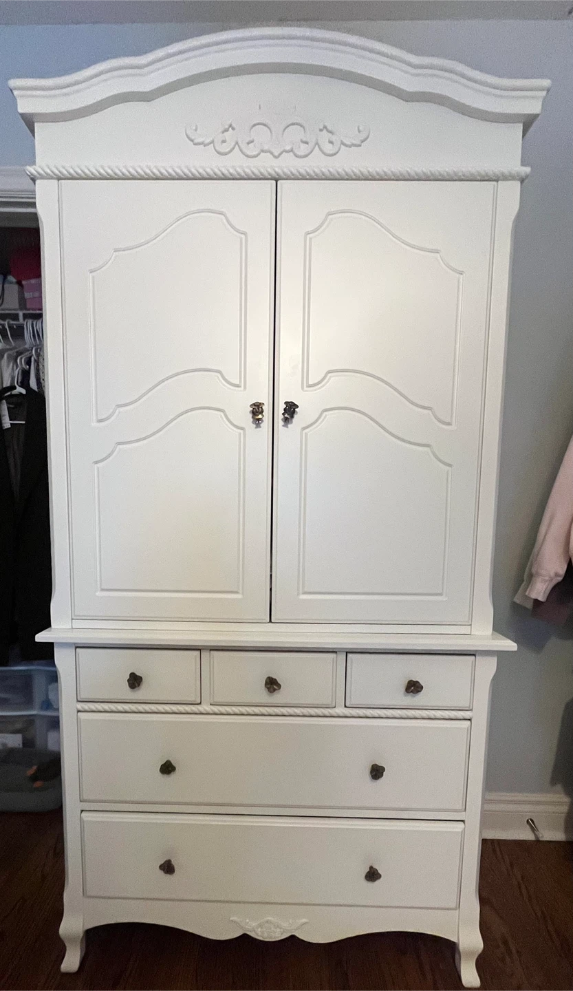 Natart Juvenile White Armoire Dresser with 5 Drawers - photo 2