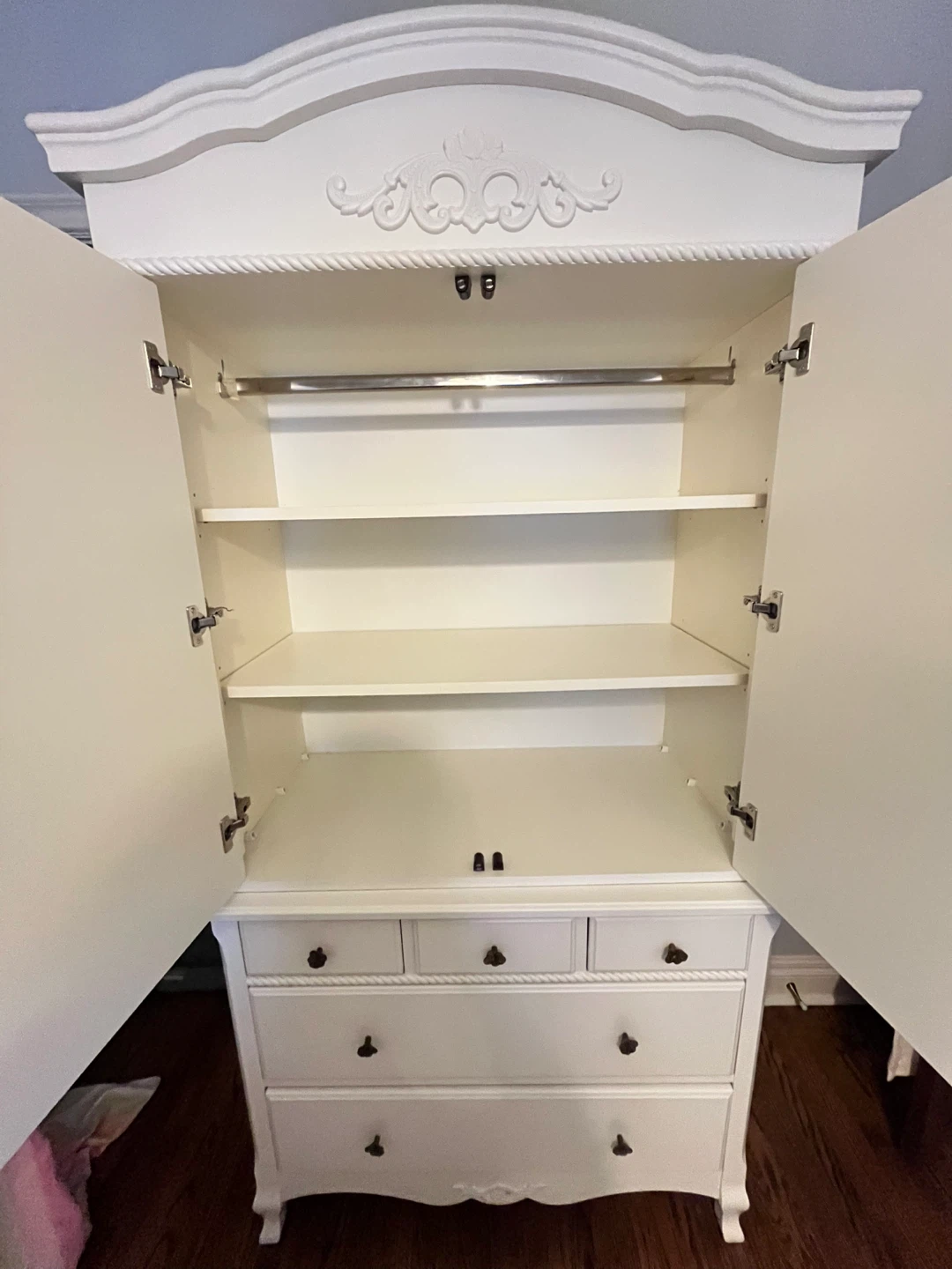 Natart Juvenile White Armoire Dresser with 5 Drawers - photo 4