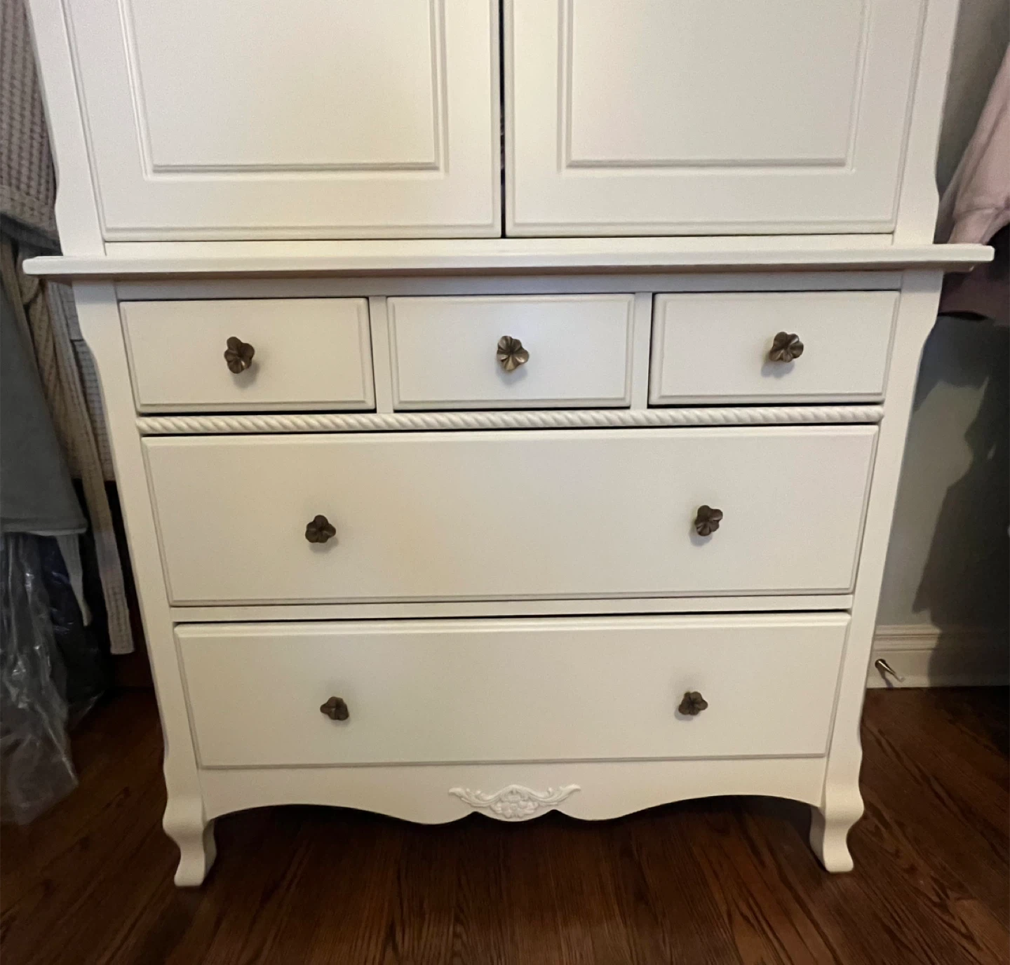 Natart Juvenile White Armoire Dresser with 5 Drawers - photo 3