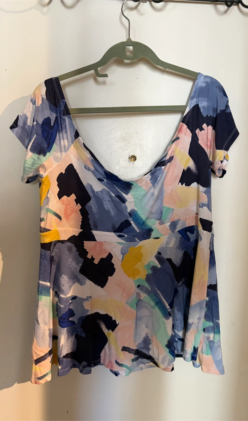Women's Abstract Print Off-the-Shoulder Top - photo 3