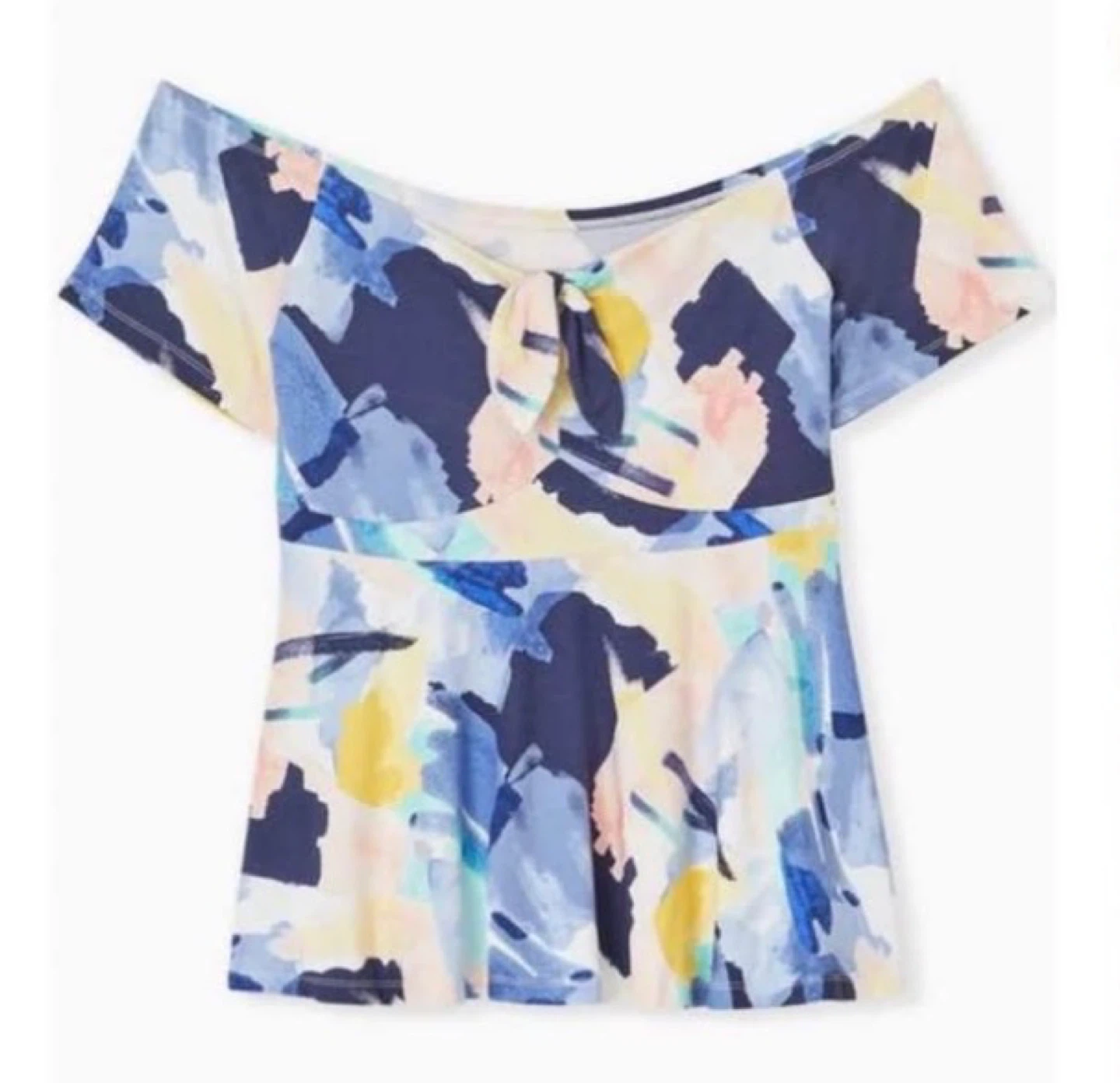 Women's Abstract Print Off-the-Shoulder Top