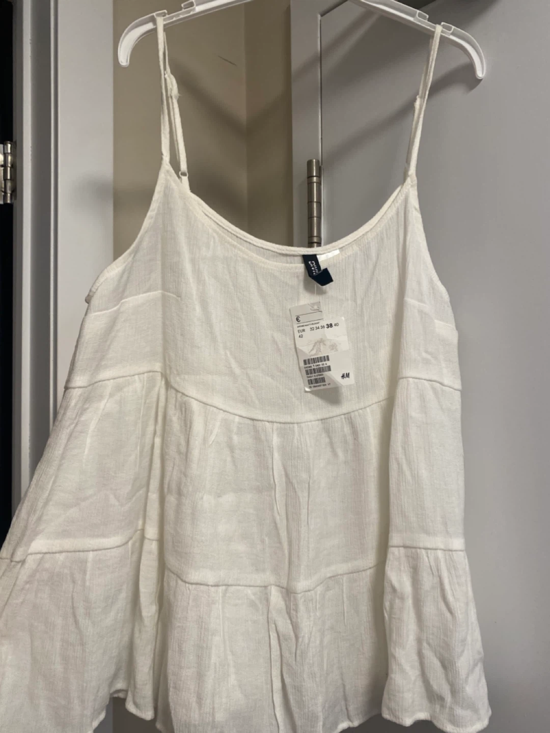 H&M White Tiered Camisole Top - Size 40 - photo 2