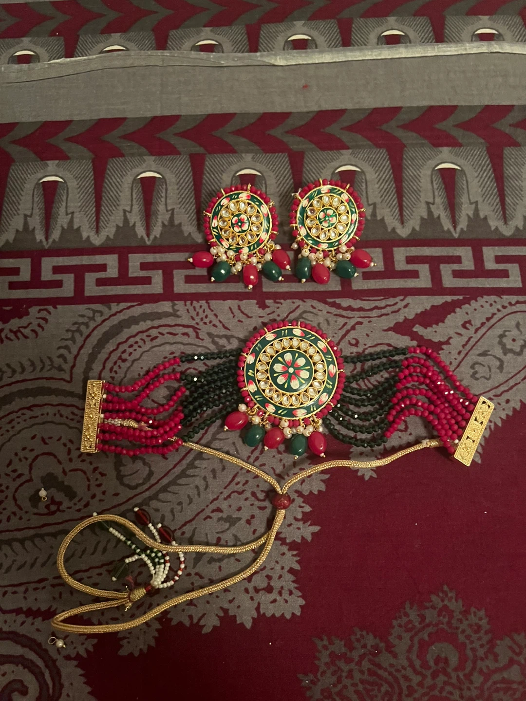 Indian Kundan Jewellery Set with Earrings