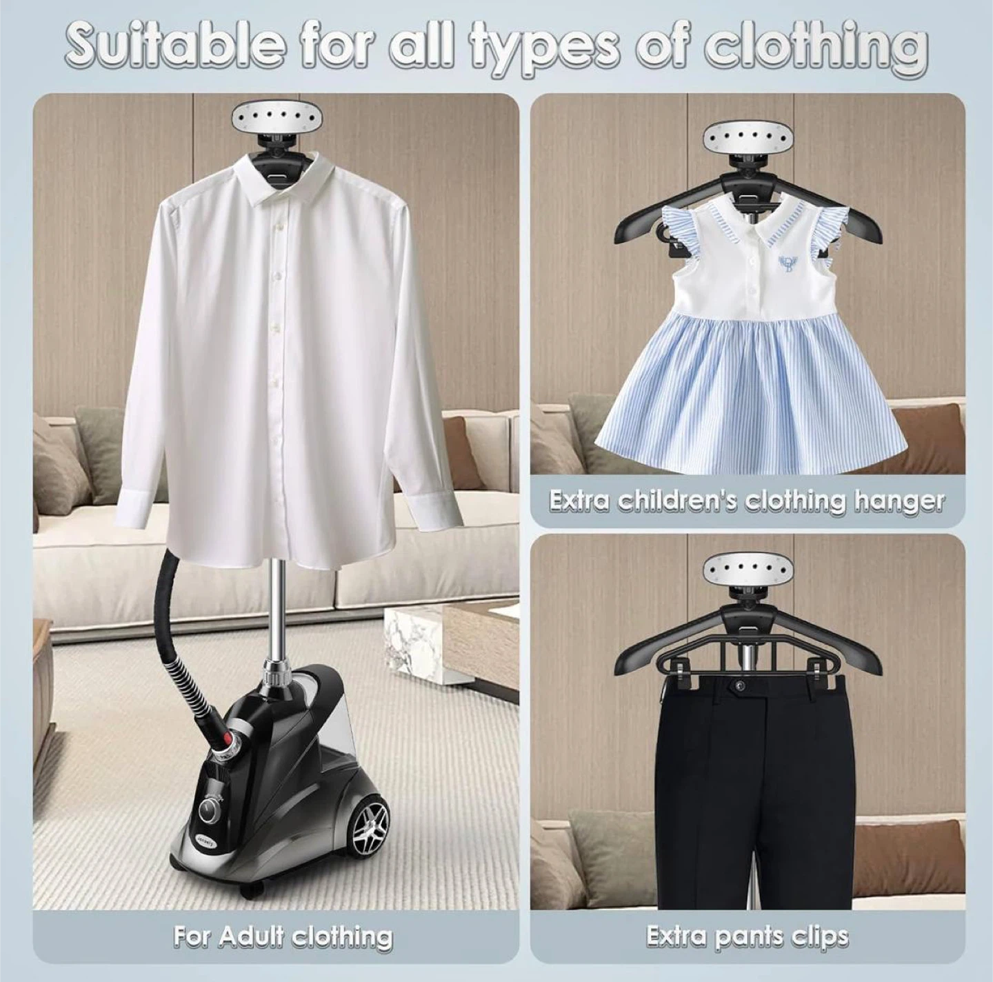Garment Steamer 1500W with 2.8L Water Tank - photo 4