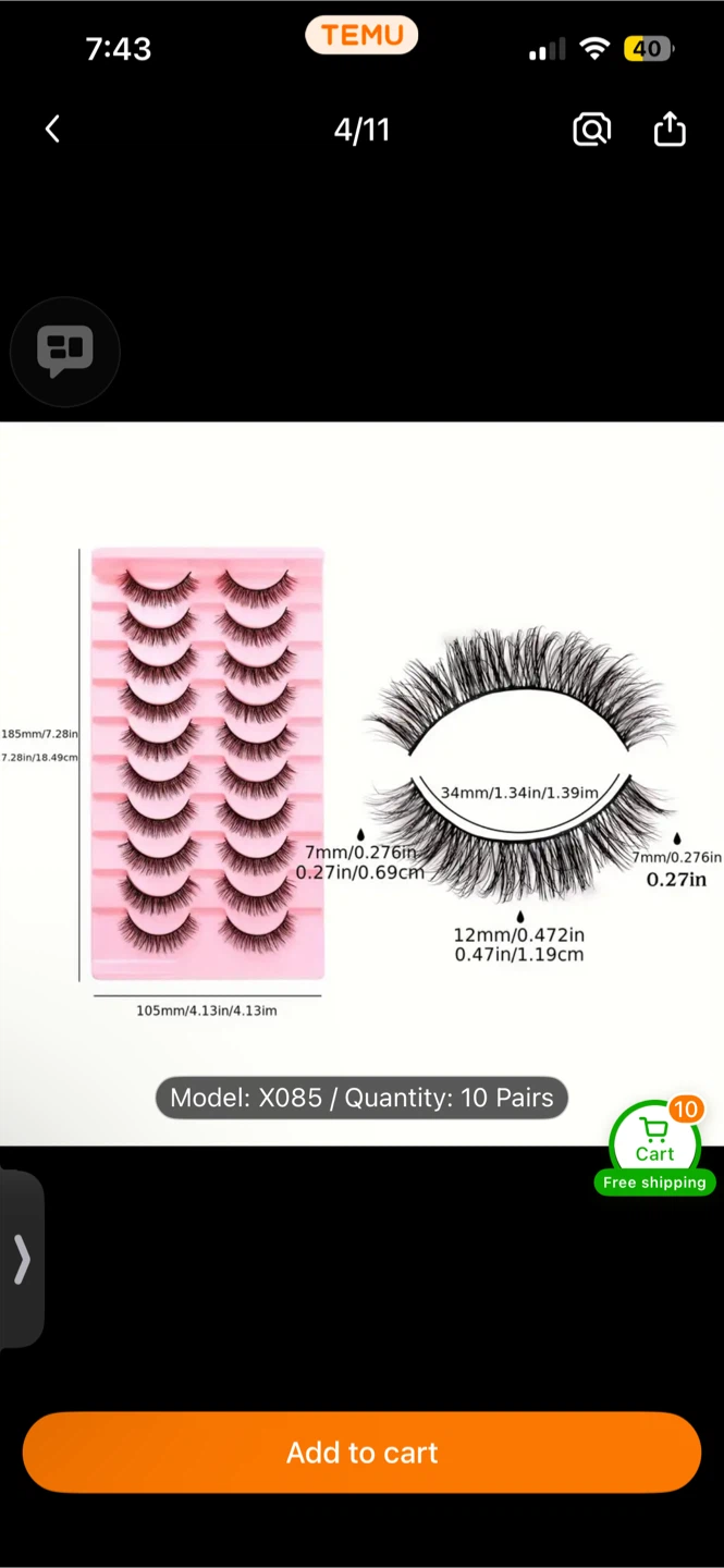 False Eyelashes - 10 Pairs - photo 2