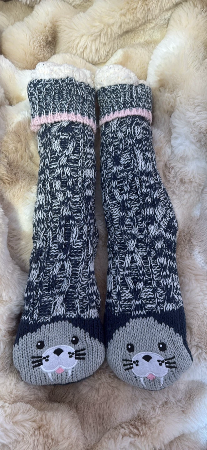Cat Face Cozy Crew Socks