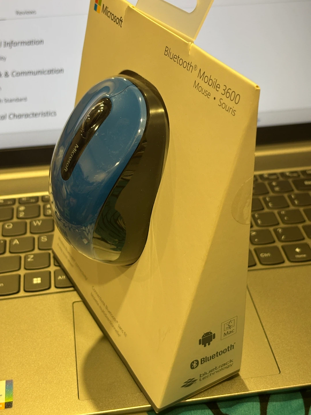Microsoft Bluetooth Mobile 3600 Wireless Mouse - Blue - photo 2