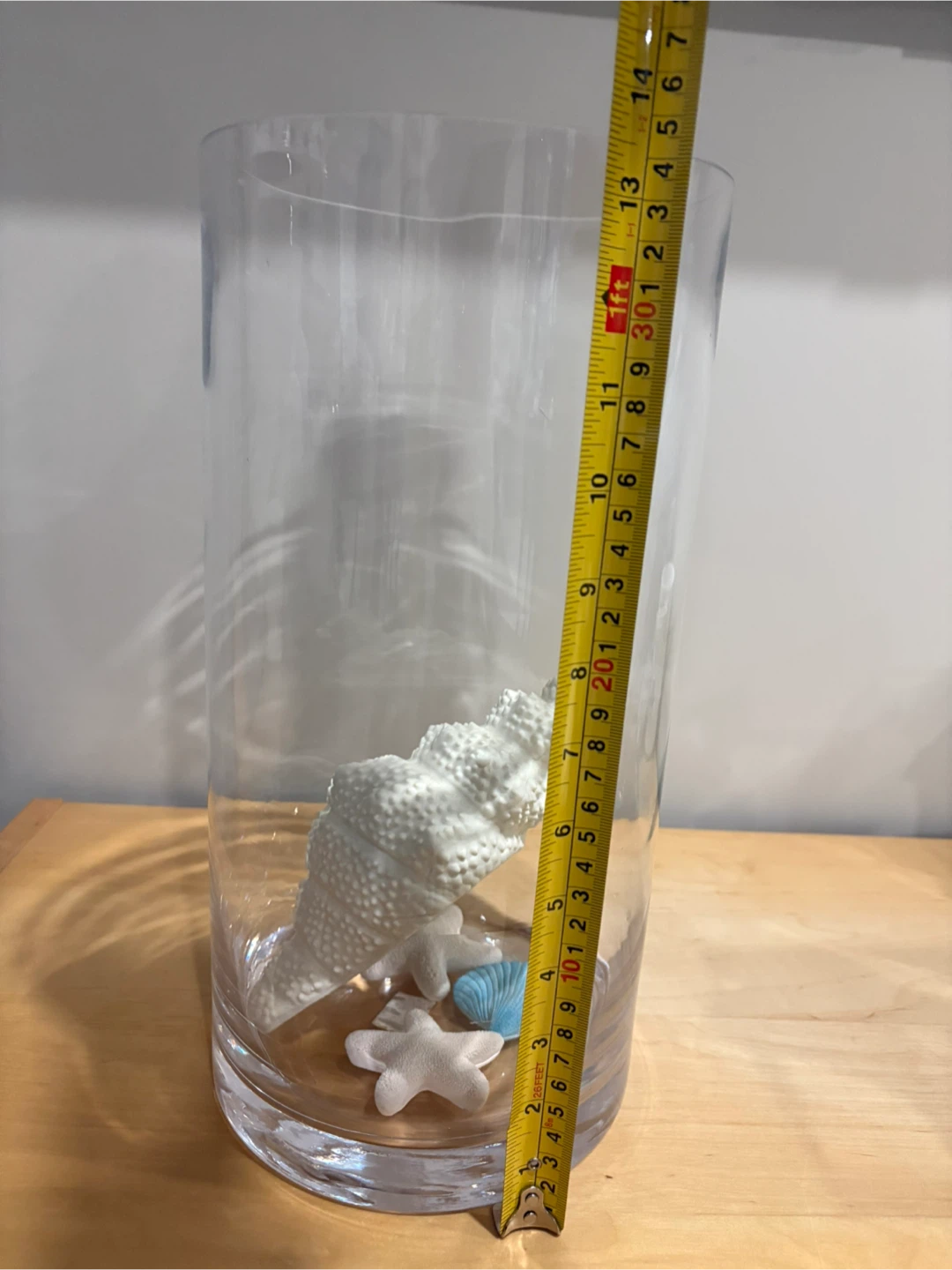 Clear Glass Cylinder Vase with Nautical Decor - photo 2
