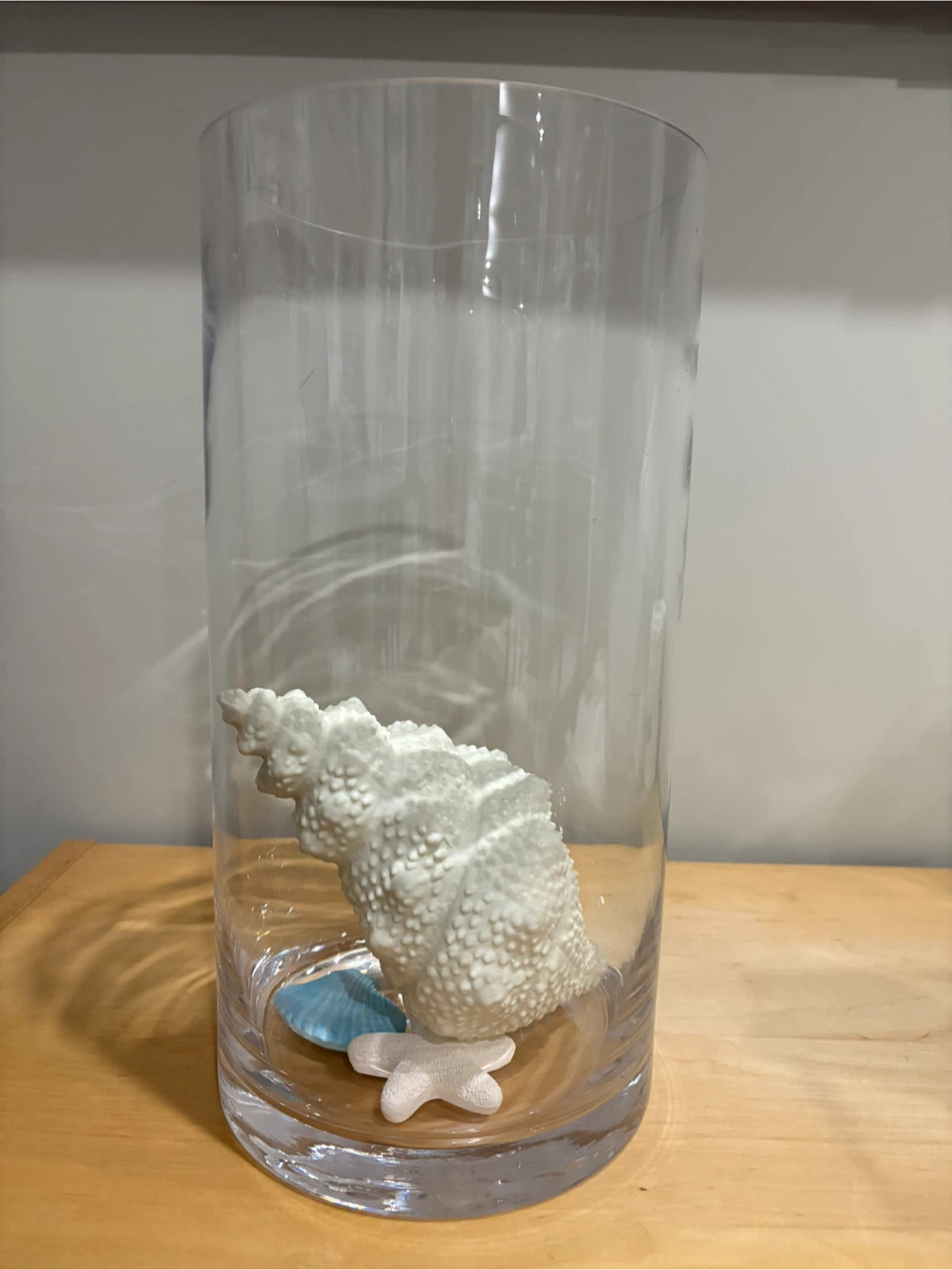Clear Glass Cylinder Vase with Nautical Decor - photo 5
