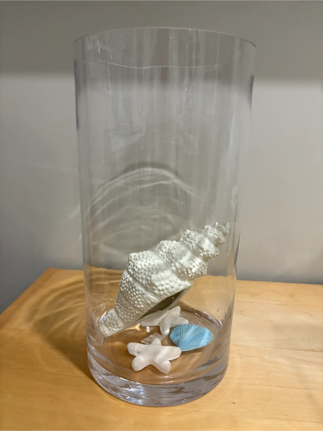 Clear Glass Cylinder Vase with Nautical Decor - photo 4