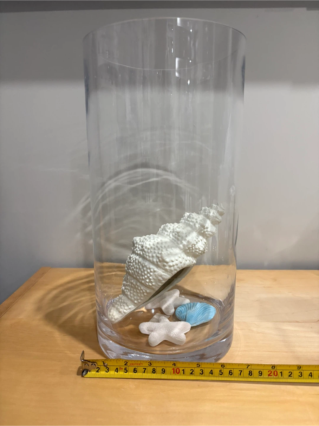 Clear Glass Cylinder Vase with Nautical Decor - photo 3