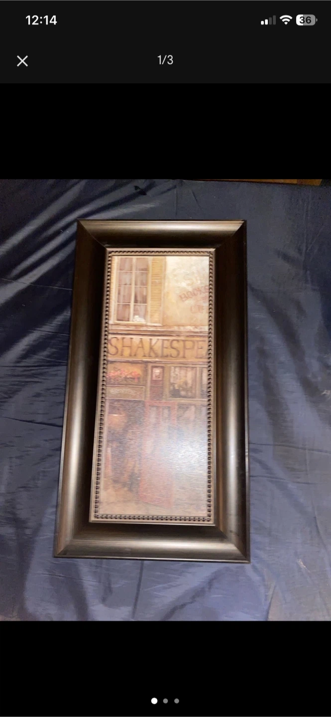Framed Wall Art Print - Shakespeare Bookstore Scene