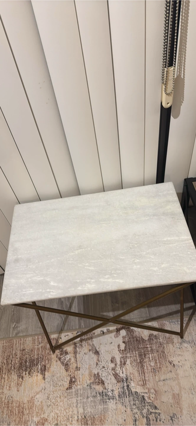 Marble Top Coffee Table with Gold Base