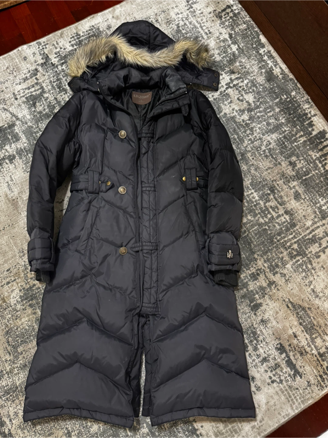 I.P. ZONE Puffer Parka Coat - Black - Size L