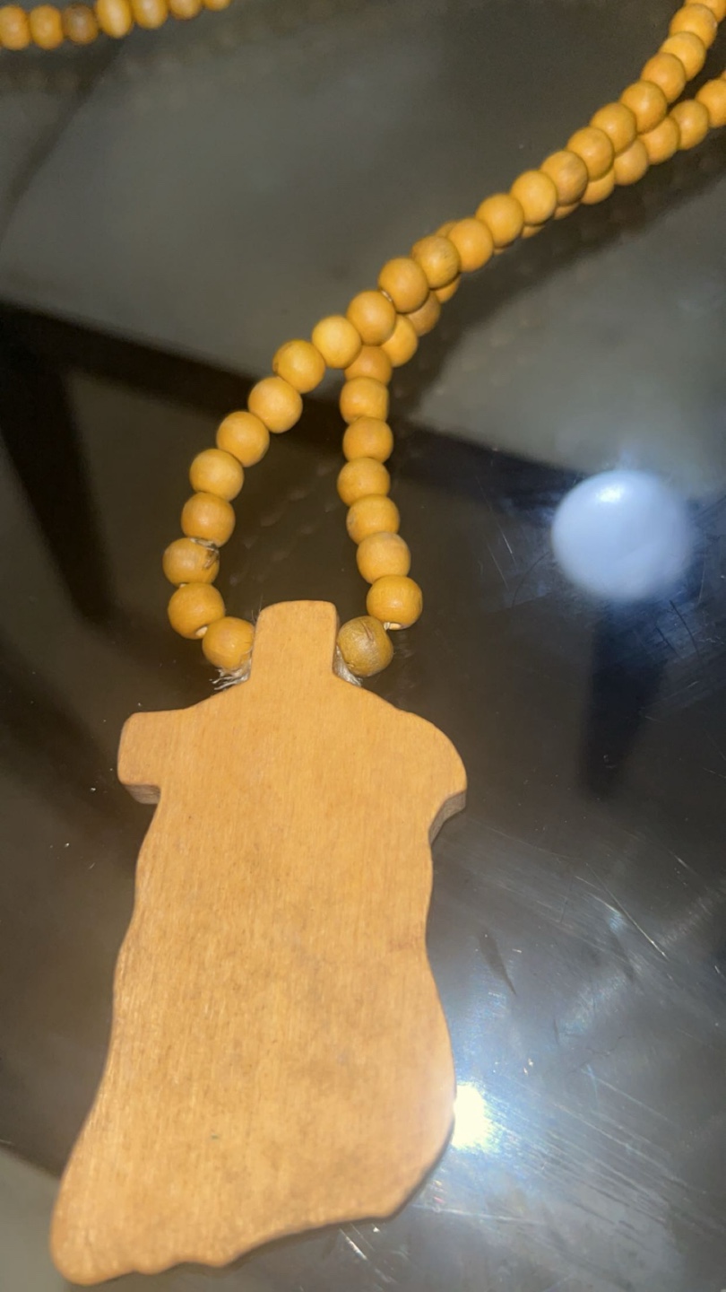 Wooden Jesus Face Pendant Necklace - photo 4