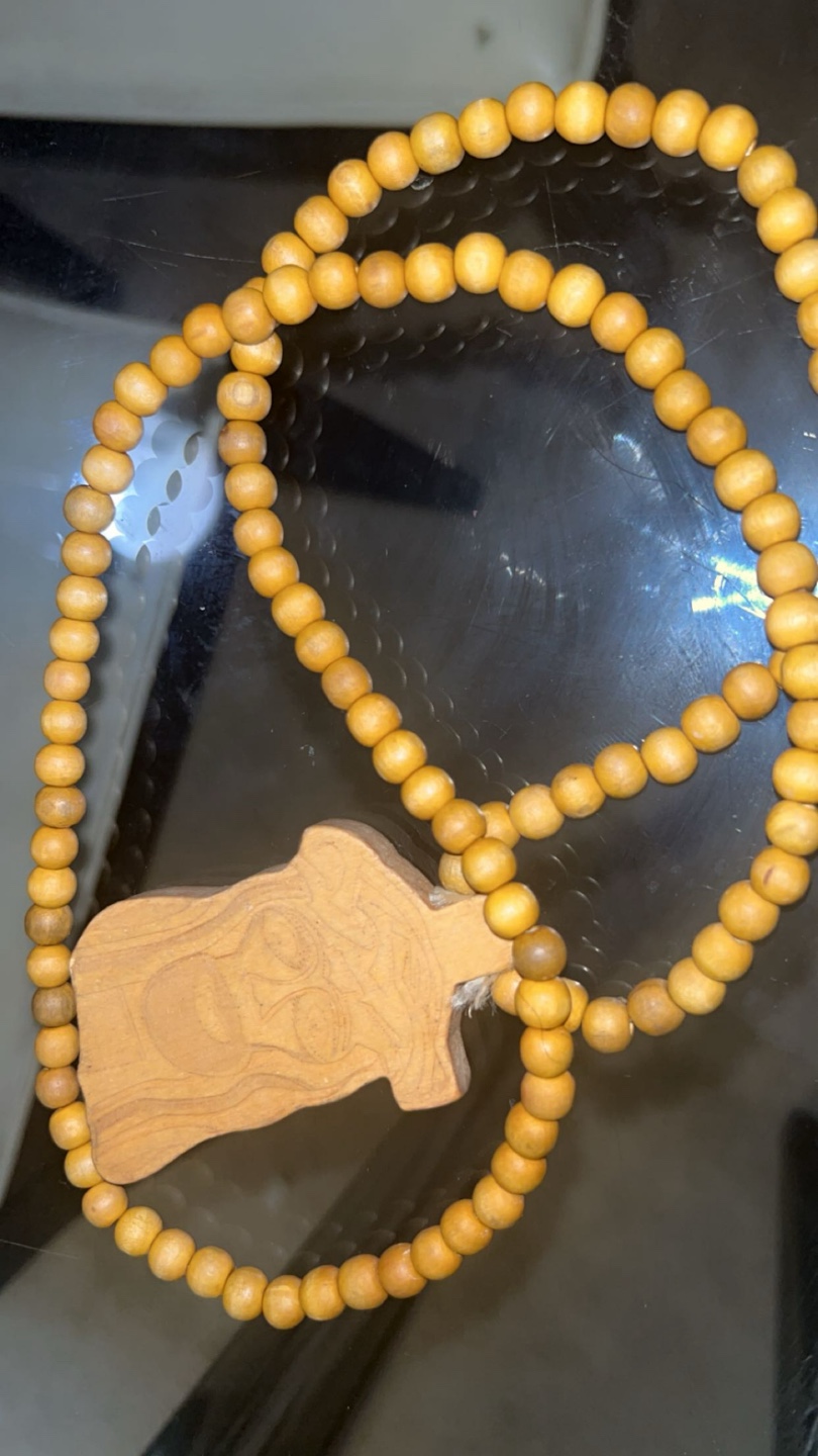 Wooden Jesus Face Pendant Necklace - photo 3