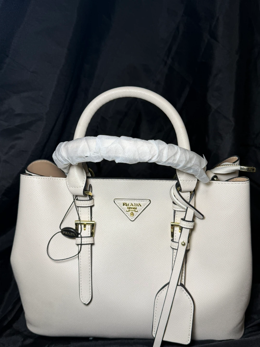Prada White Leather Tote Bag