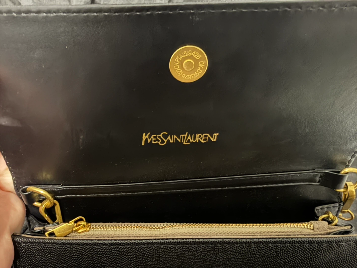 Yves Saint Laurent Black Leather Chain Wallet - photo 4
