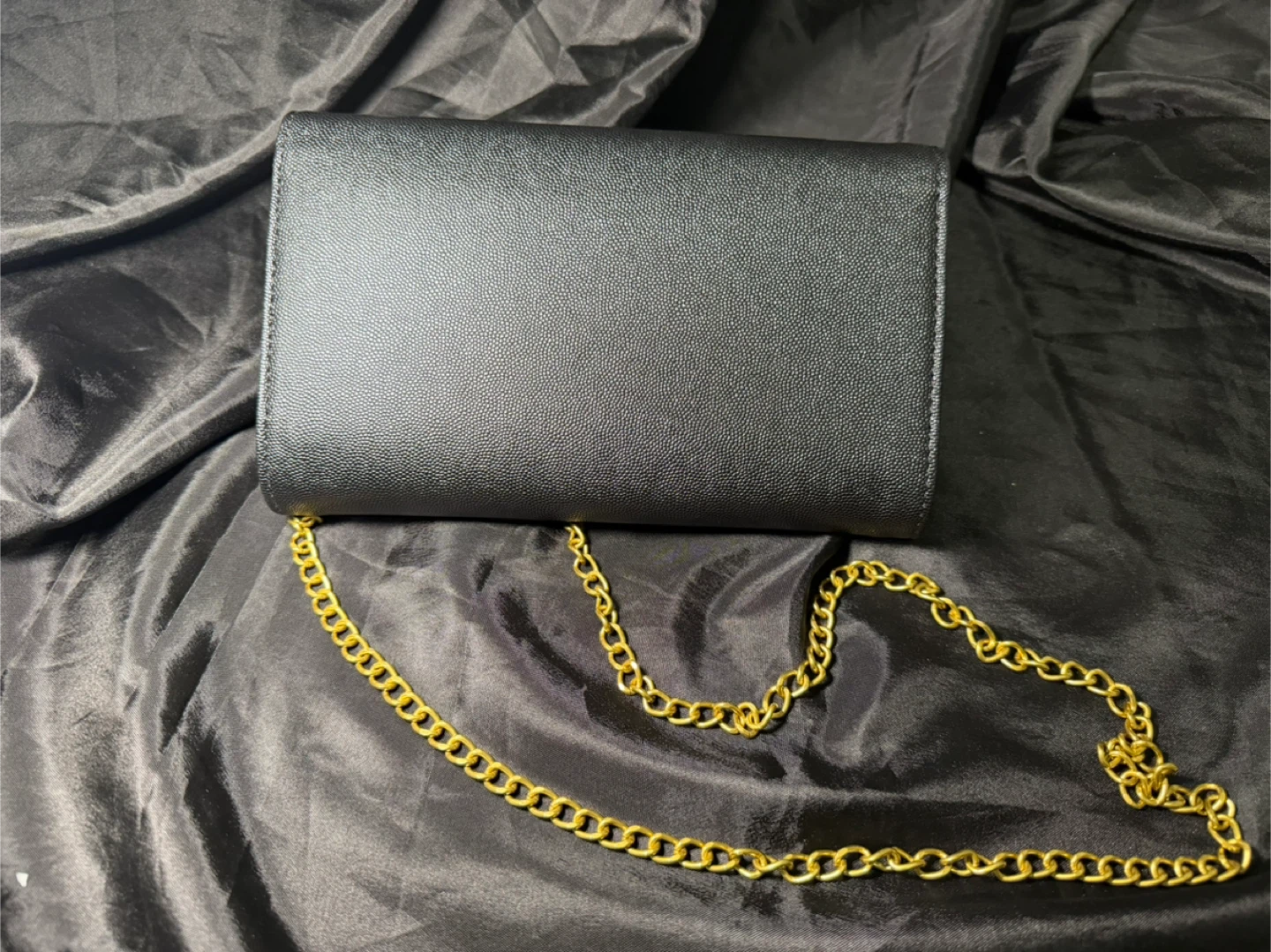 Yves Saint Laurent Black Leather Chain Wallet - photo 2