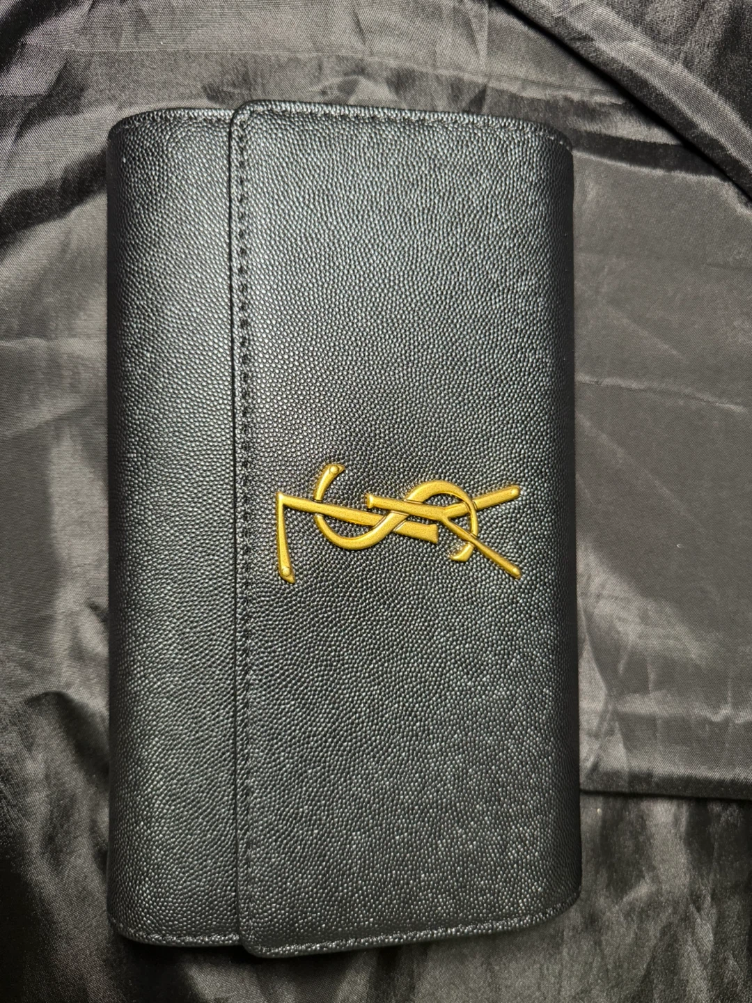 Yves Saint Laurent Black Leather Chain Wallet - photo 3