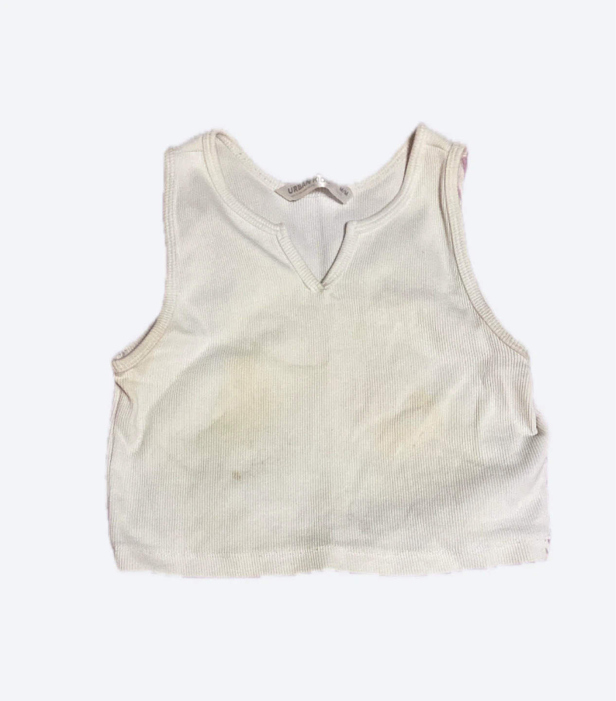 Urban Kids Cream Ribbed Crop Tank Top M/M