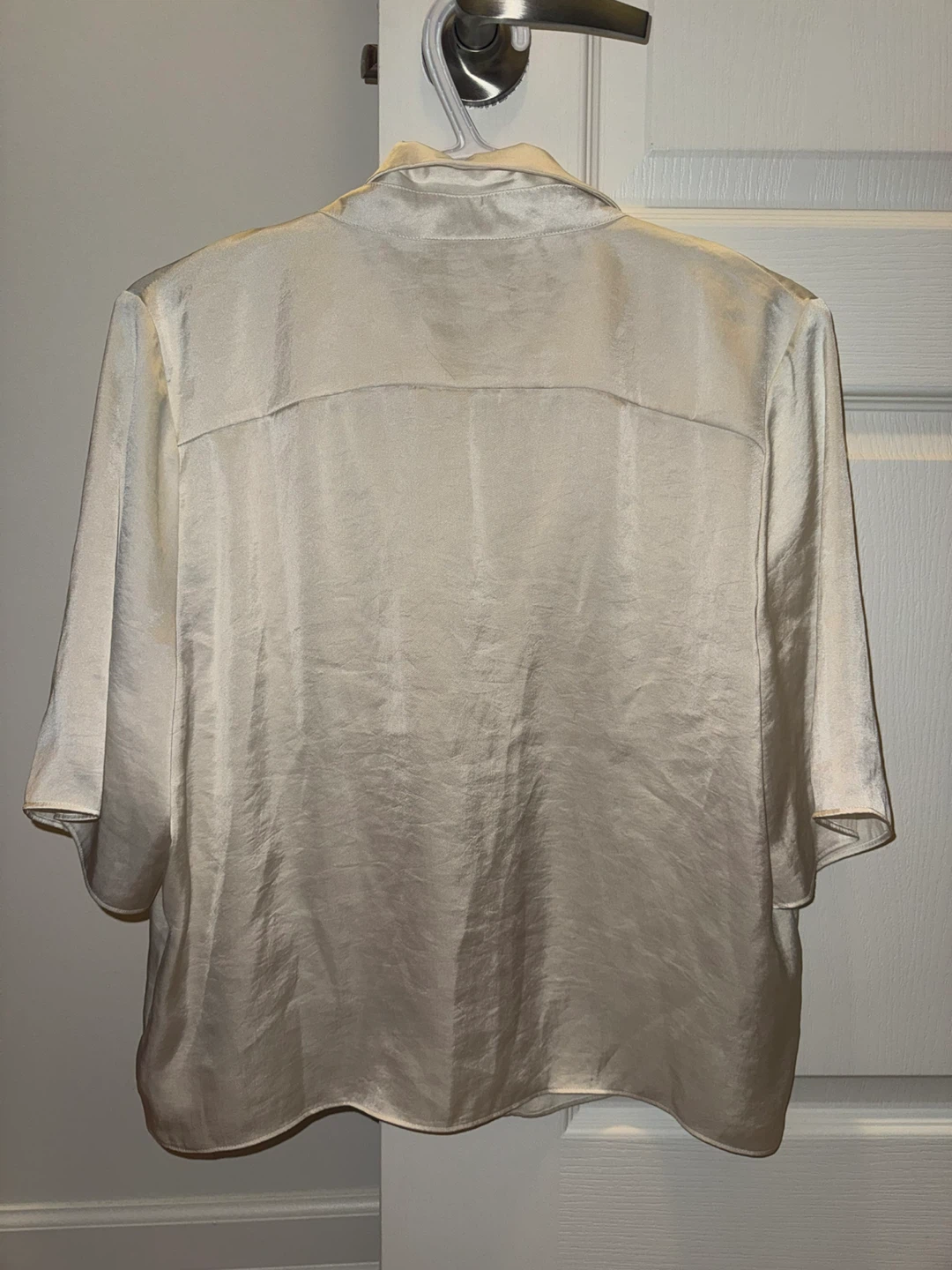 Wilfred Satin Button-Up Shirt - Size M - photo 3