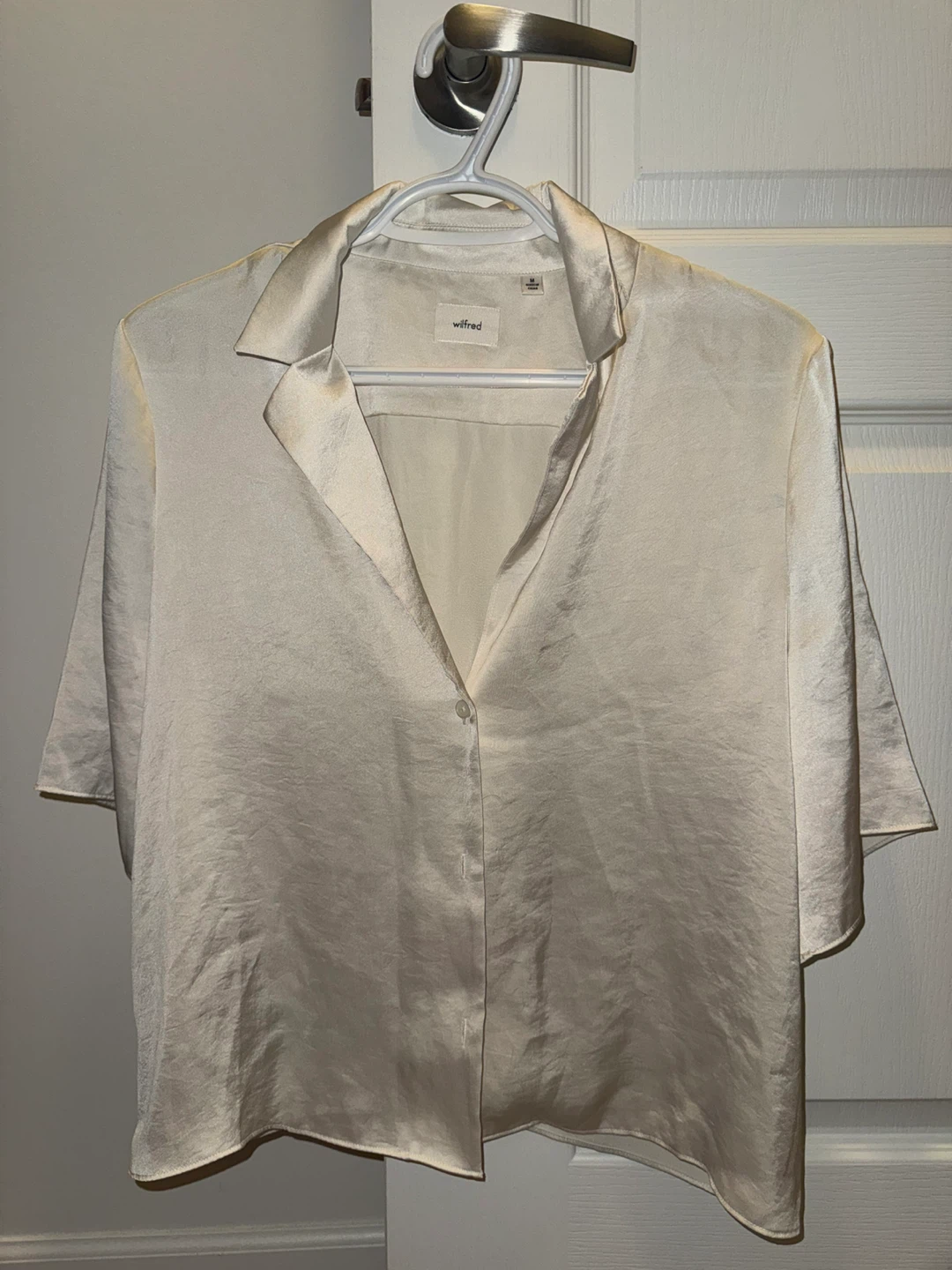 Wilfred Satin Button-Up Shirt - Size M