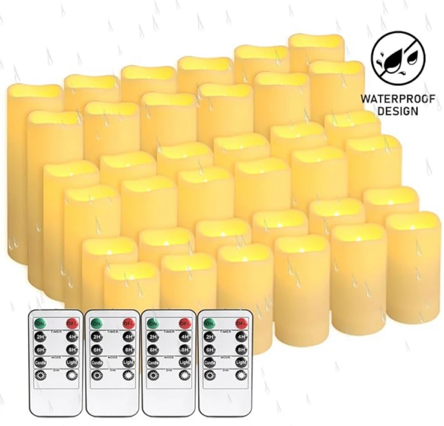 Set of 36LED Flameless Candles with Remote Control