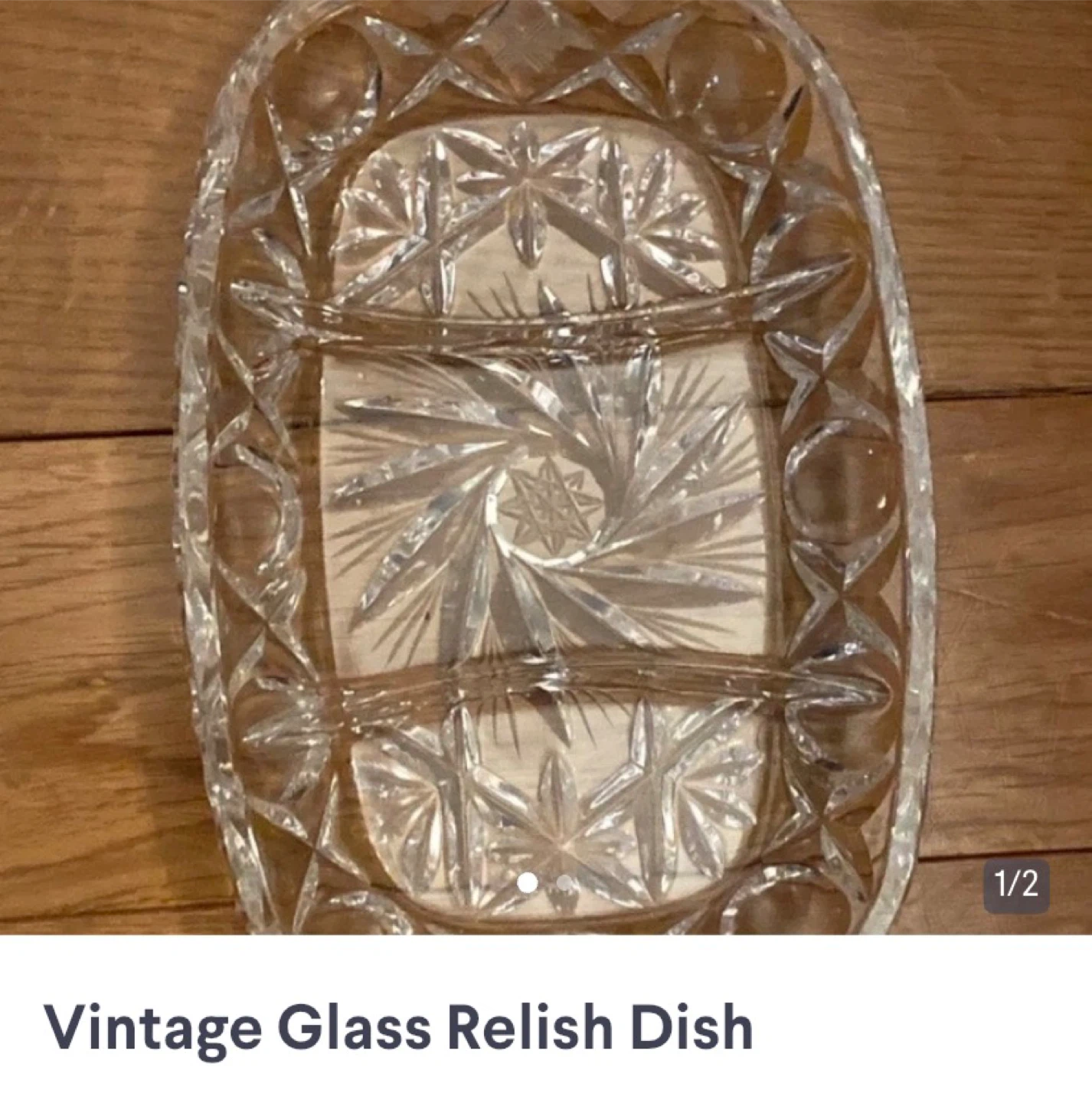Vintage Glass Relish Dish