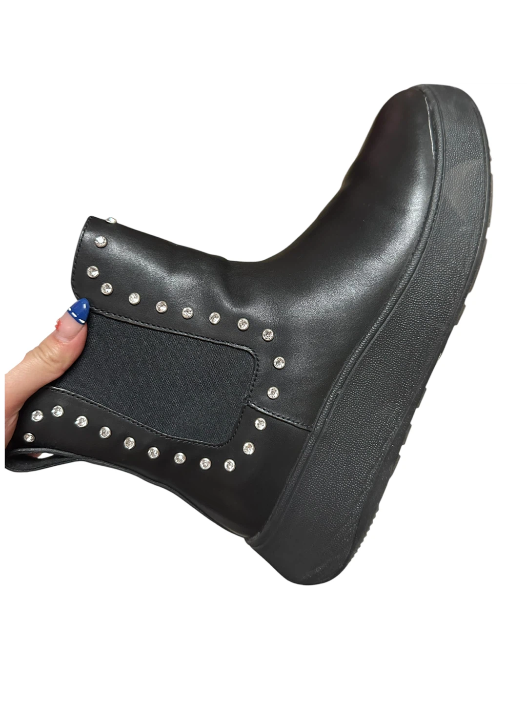 FitFlop Studded Chelsea Boots Black Leather Size 7 - photo 3