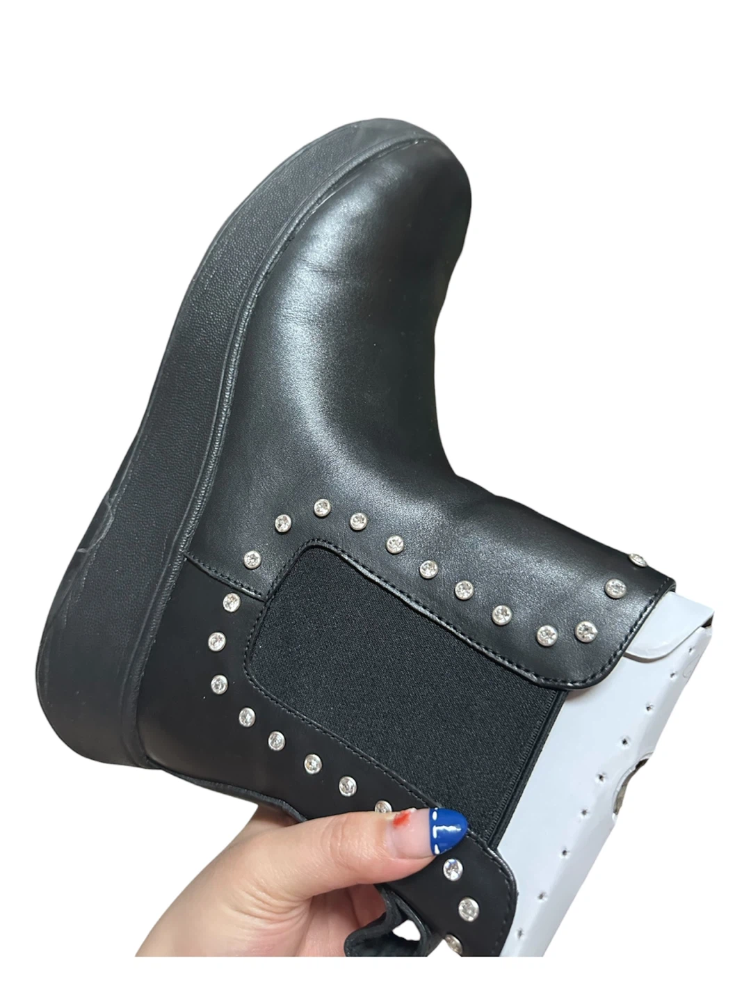 FitFlop Studded Chelsea Boots Black Leather Size 7 - photo 2